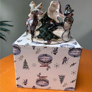 Candle holder- Vintage Blue Sky